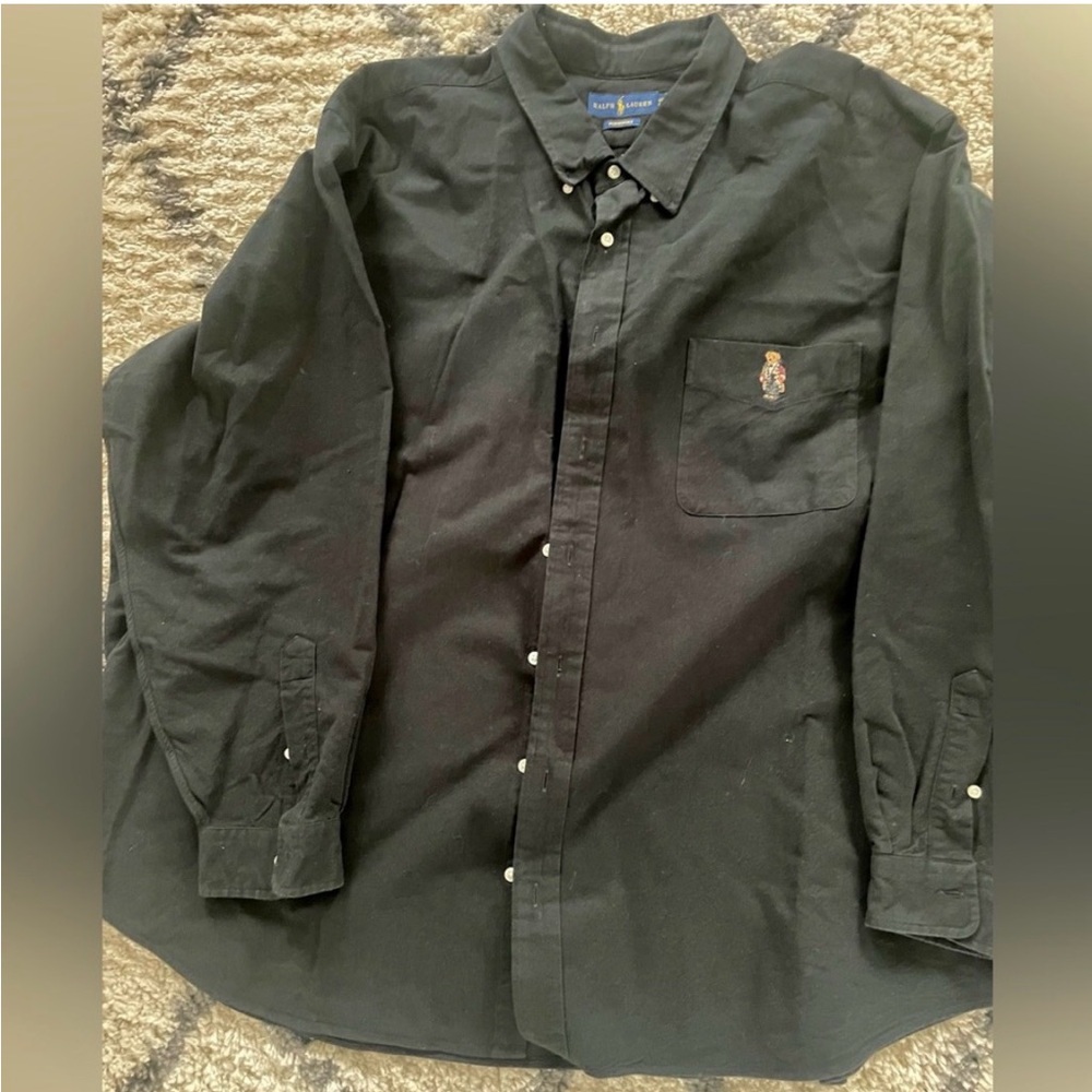 Ralph Lauren Men's Classic Black Button Down Shirt